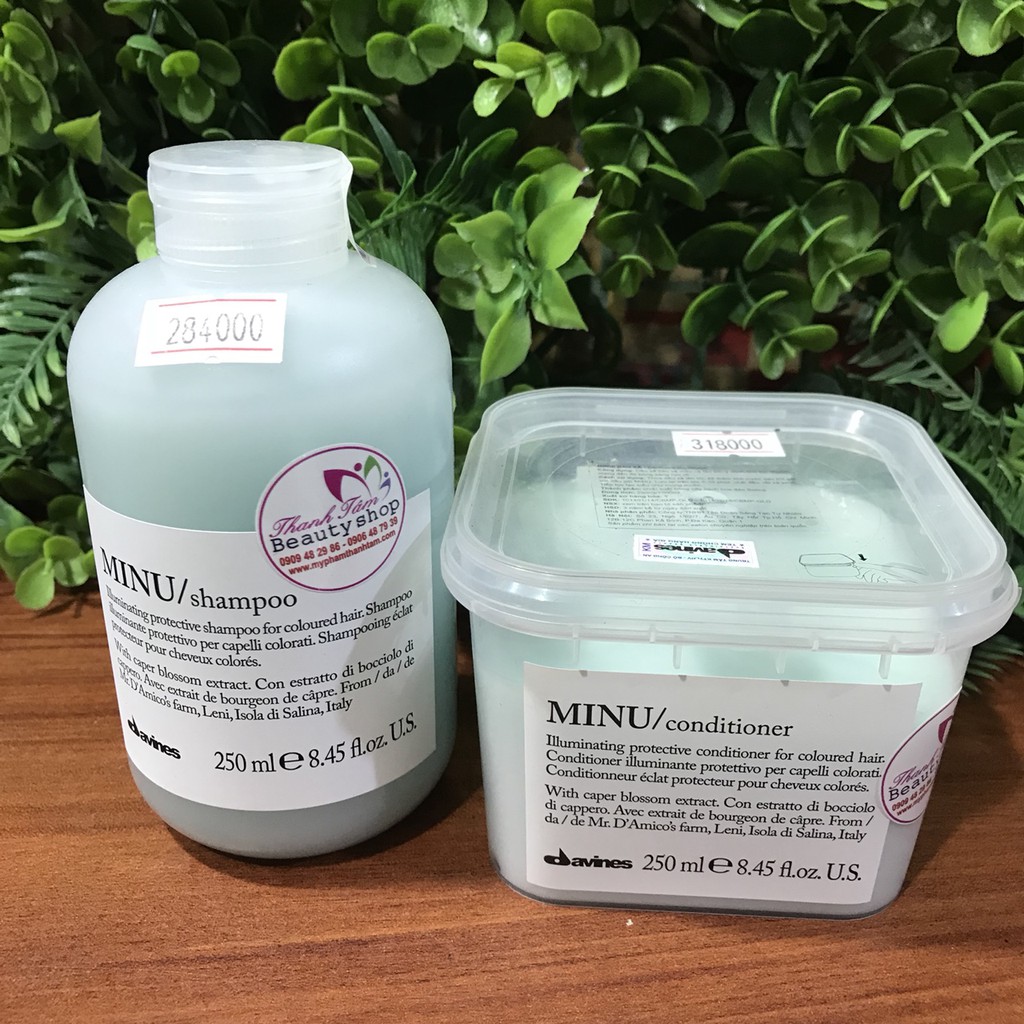 🇮🇹 Cặp gội xả bảo vệ tóc màu và tạo bóng Minu Davines Essential Haircare 250mlx2