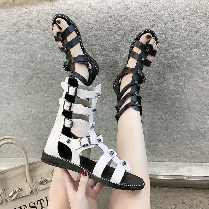 Giày Cao Gót Sandal Nữ Cổ Cao Phong Cách Chiến Binh La Mã