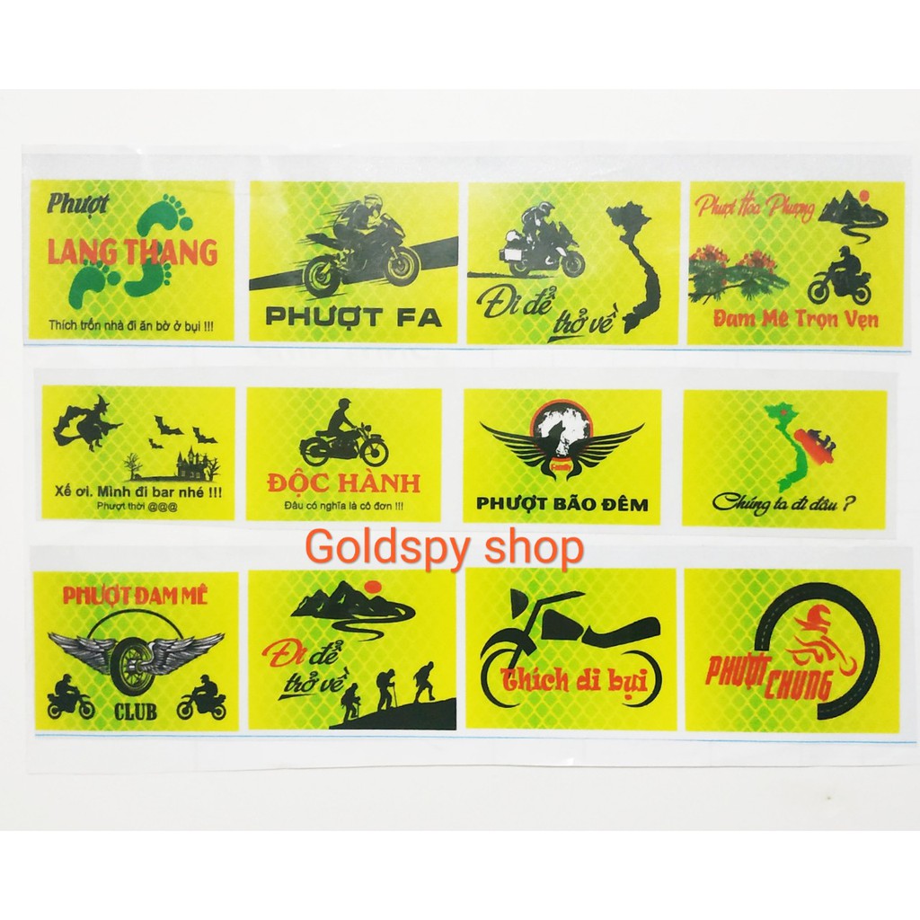 Logo phượt phản quang - tem decal phượt phản quang ( giá 1 cái )