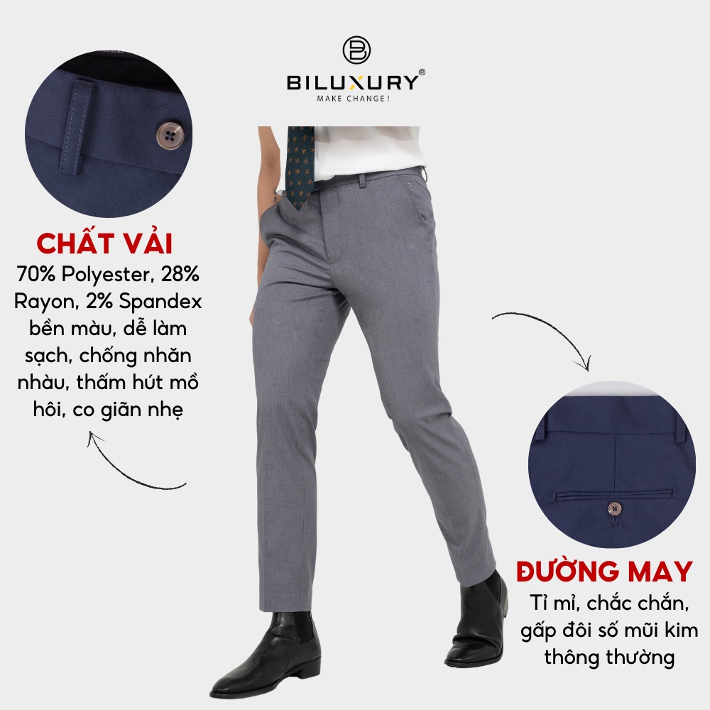 Quần âu nam công sở Biluxury 5QAUB005 basic lịch lãm đẳng cấp