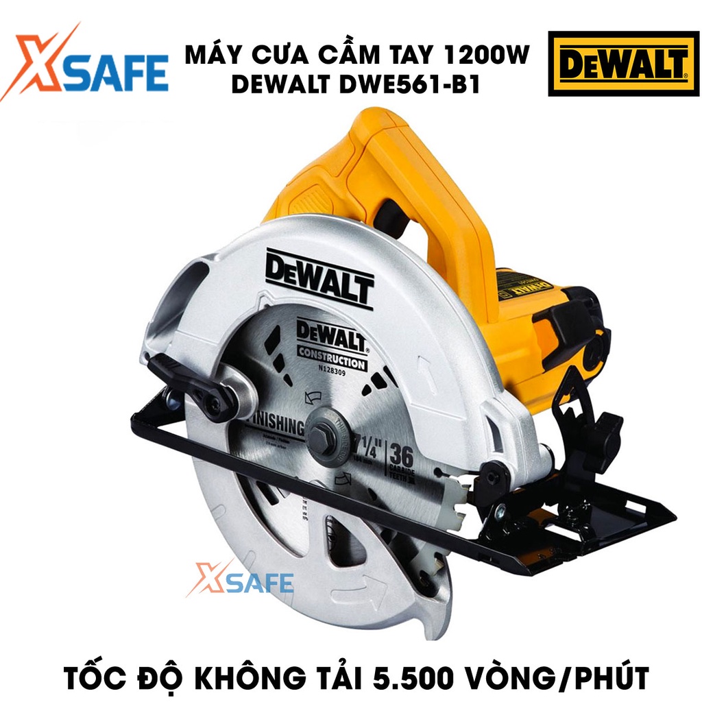 Máy cưa 1200W DEWALT DWE561-B1 kèm lưỡi cưa - Máy cưa cầm tay DeWalt chất liệu hợp kim thép, cắt sâu tối đa 65mm