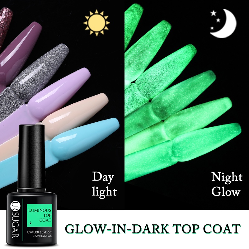 [Hàng mới về] Gel sơn móng tay dạ quang UR SUGAR 7.5ml loại gel mềm không chùi dùng để trang trí móng nghệ thuật