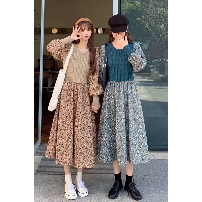 ĐẦM HOA NHÍ PHỐI LEN QCCC BAO XINH BAO YÊUUU