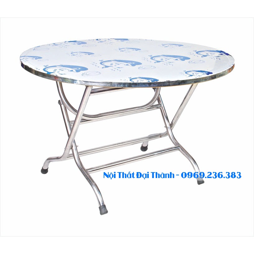Bàn tròn inox 201 rộng 1m2 chân cao Đại Thành mẫu mới