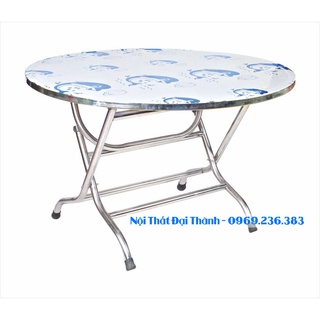 Bàn tròn inox 201 rộng 1m2 chân cao Đại Thành mẫu mới