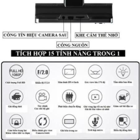 Camera hành trình ô tô 3 mắt X005 4 inch fullHD 1080p , camera sau chống nước - BM31 - BẢO HÀNH 6 THÁNG | BigBuy360 - bigbuy360.vn