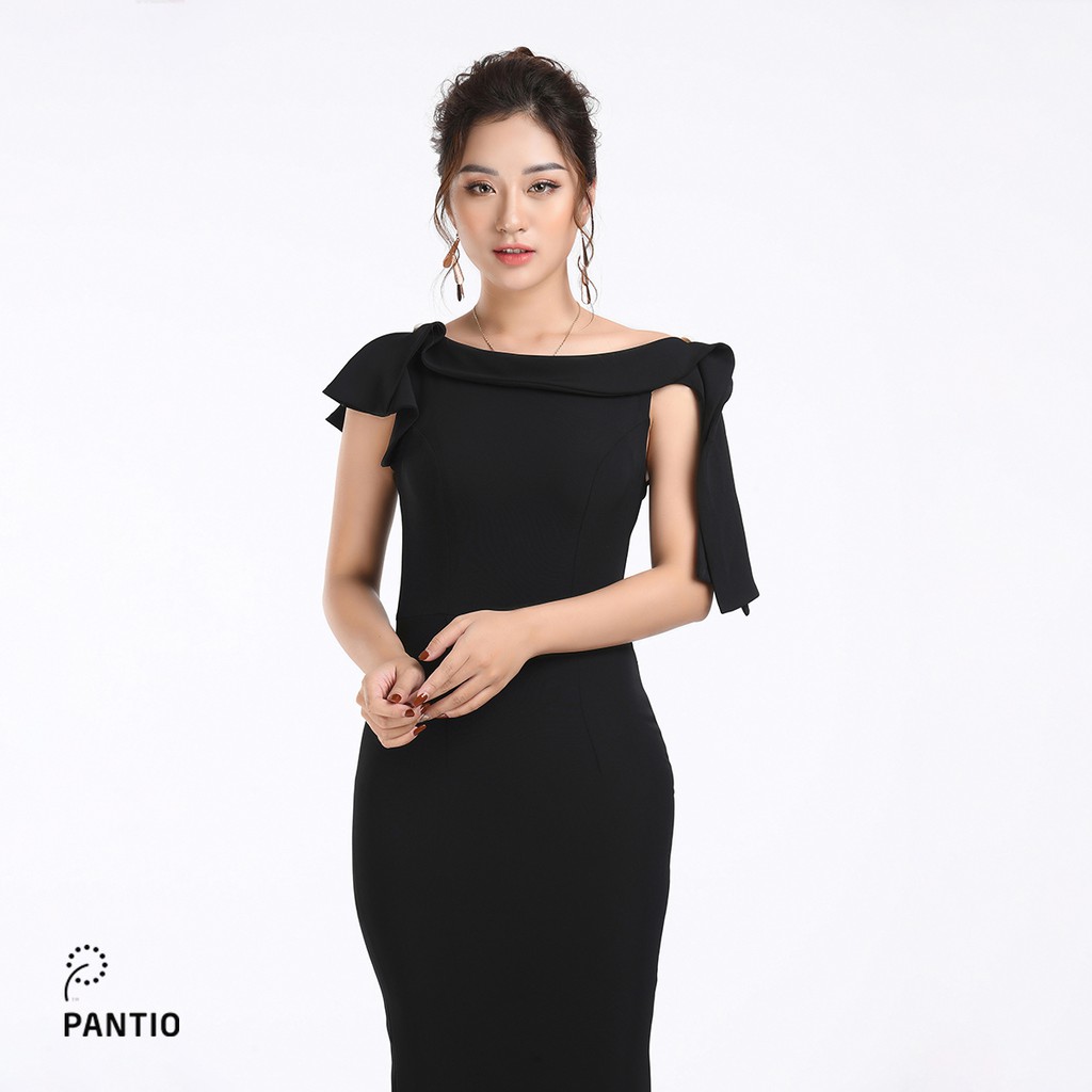 Đầm công sở chất liệu Tuýt-si dáng ôm khoét vai FDC52581 - PANTIO