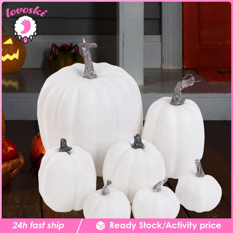 Set 7 Bí Ngô Giả Bằng Xốp Dùng Trang Trí Tiệc Halloween