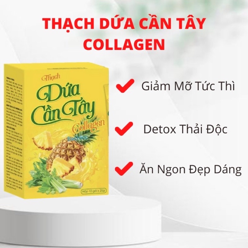 Thạch dứa cần tây - hộp 10 gói x 20gr