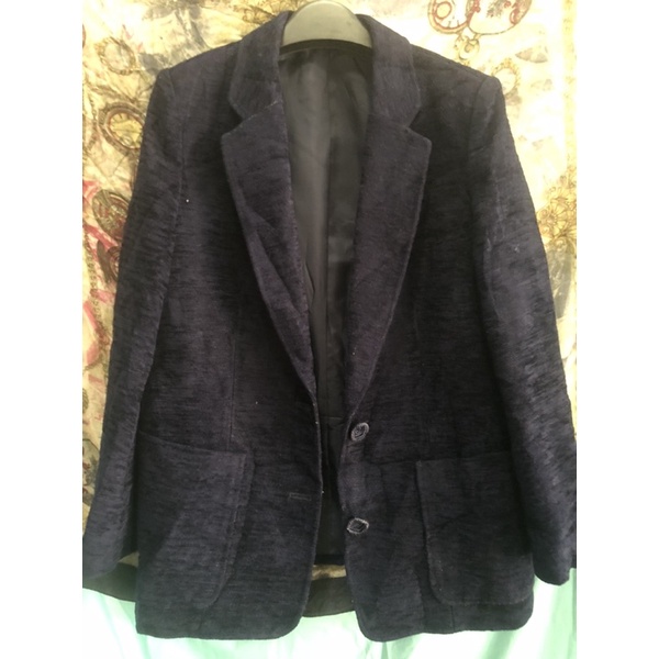 ❣️Áo Blazer Dạ Nhung Xanh Đen Nữ