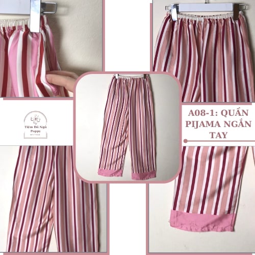 Bộ mặc nhà nữ cao cấp, Đồ bộ nữ quần dài lụa LATIN đẹp Đồ ngủ pijama nữ hàn quốc POPPY-A11