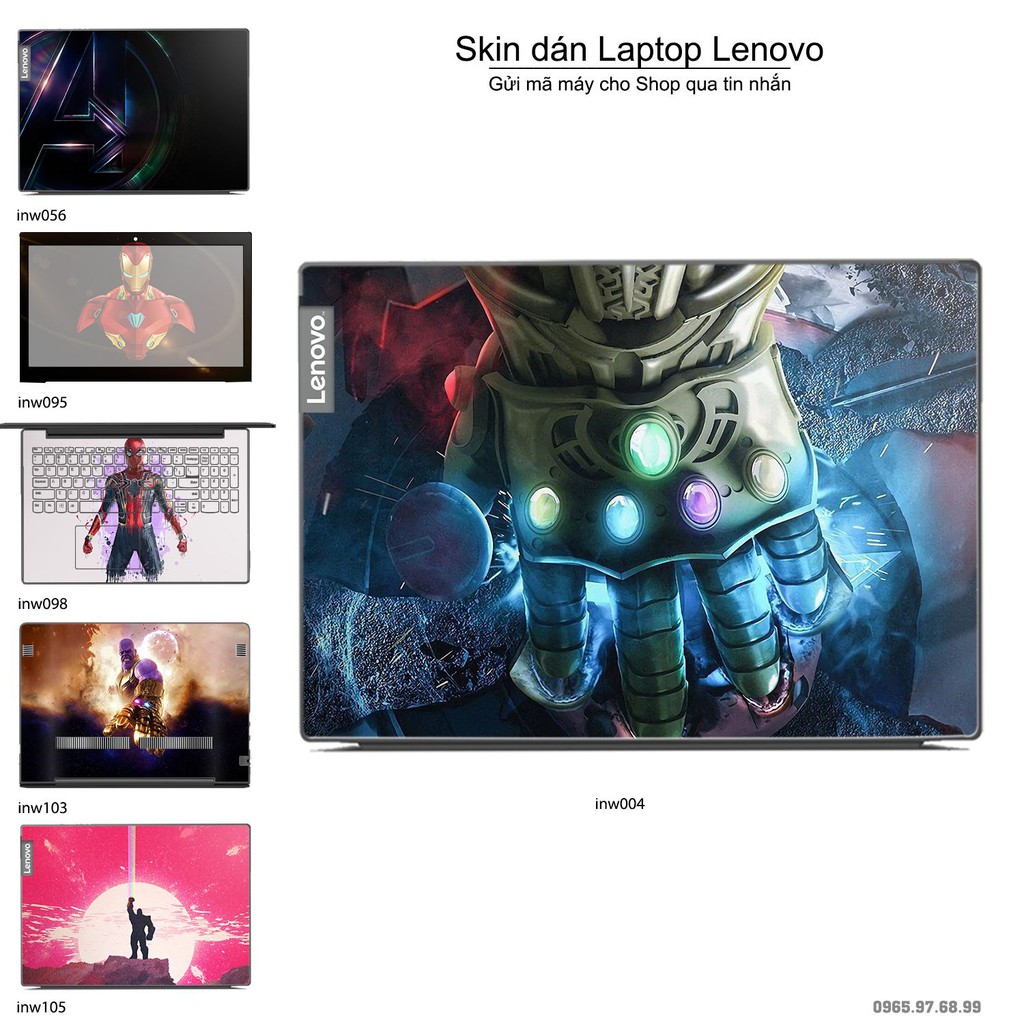 Skin dán Laptop Lenovo in hình Inifinity War (inbox mã máy cho Shop)