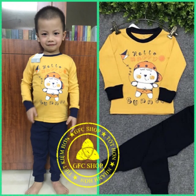 Bộ bozip/borip dài tay vnxk màu vàng 8-21 kg ( hình thật )