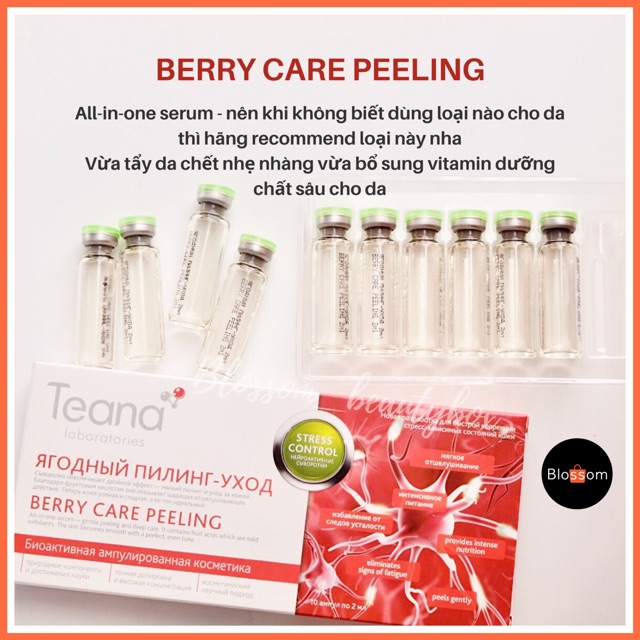 Serum Peel da hoá học nhẹ nhàng Teana Berry Care peeling dòng Stress control