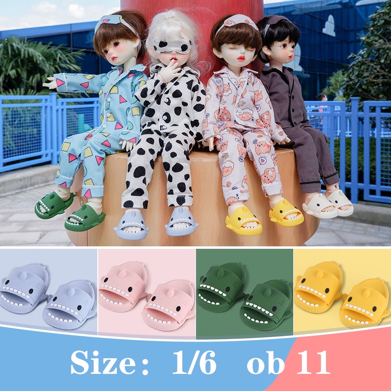 Giày Búp Bê Đồ Chơi Hình Cá Mập BJD ob11 1/12 Cỡ 1/6