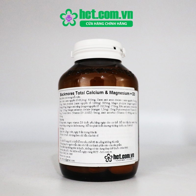 Viên Uống Canxi Blackmores Total Calcium + Magnesium + D3 Hộp 125 Viên