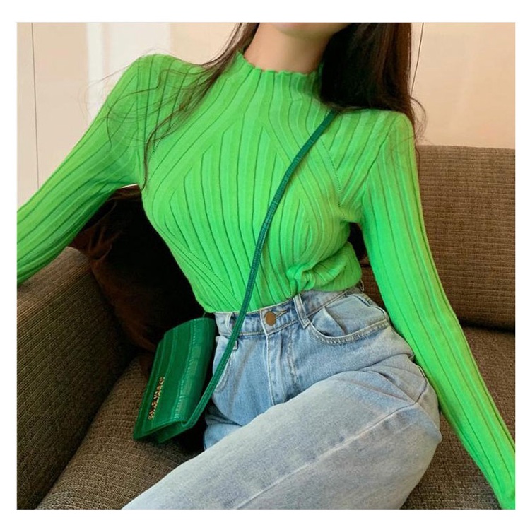 Áo Sweater Dệt Kim Dáng Ôm Phong Cách Thời Trang Hàn Quốc Dành Cho Nữ