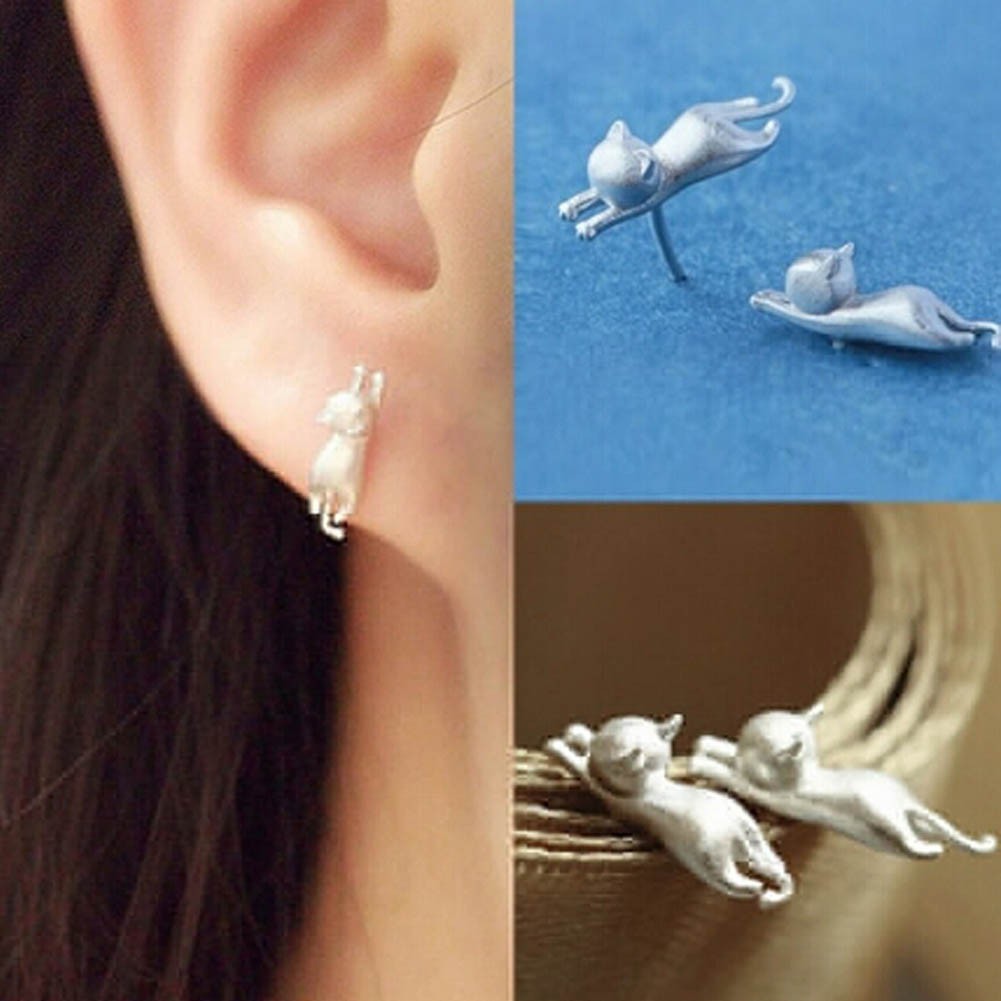 Hoa tai hình chú mèo 3D thời trang
