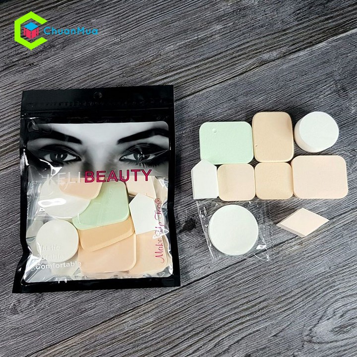Bộ Bông Phấn Trang Điểm Kelli -  Bông Mút Trang Điểm | BigBuy360 - bigbuy360.vn