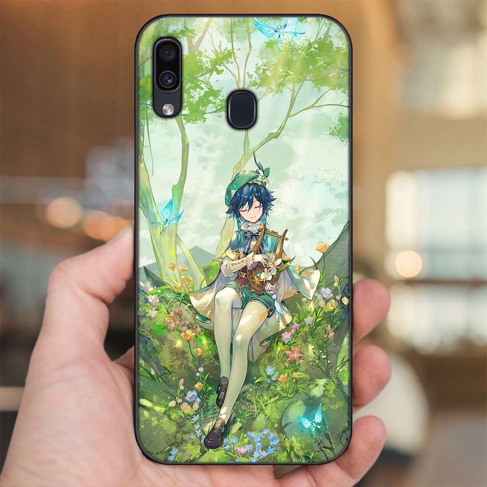 Ốp lưng Samsung A20, A30, A40, M20 viền đen in hình Venti Genshin Impact
