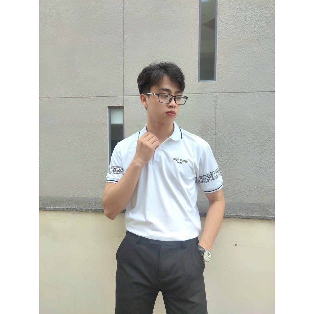 Áo thun polo Nam cổ bẻ phối hoạ tiết cánh tay, in chữ ấn tượng trẻ trung, chất liệu cá sấu thoáng mát cao cấp | BigBuy360 - bigbuy360.vn