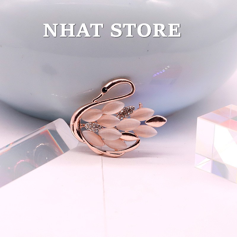 Cài áo hình thiên nga đính đá đẹp sang trọng - Ghim cài áo CA58