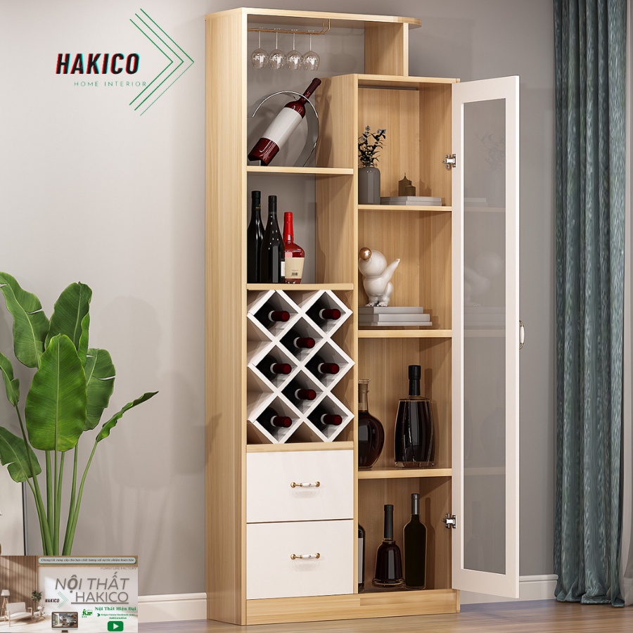 Tủ rượu Gỗ Cánh Kính Treo Ly TR 3603 Gỗ Công Nghiệp Cốt Xanh Chống Ẩm Lưu Trữ Để Đồ Tiện Lợi KICO HOME