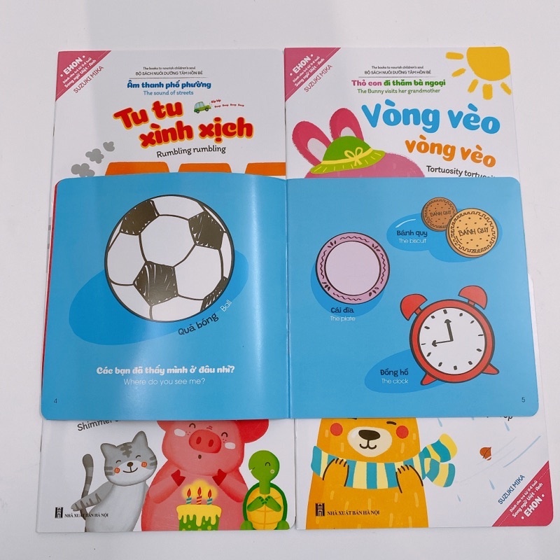 Sách Ehon âm thanh cho bé song ngữ Việt Anh (bộ 5 cuốn)