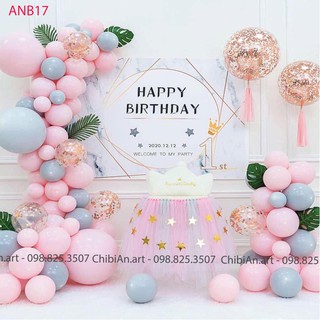 Set bóng bay trang trí sinh nhật cho bé gái ANB17