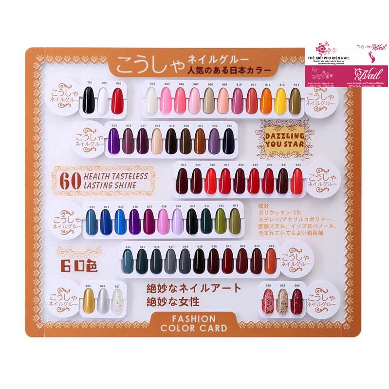 Sơn Gel Nhật Hana Nail 60 màu sắc đẹp tự nhiên - Chất Sơn dẻo mịn, Lên màu Chuẩn - Lẻ 1 Chai 15ml