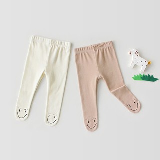 quần dài vải cotton hình mặt cười cho bé