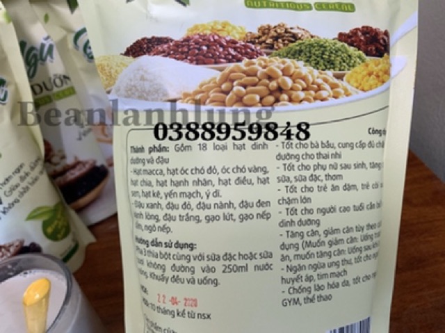 BỘT NGŨ CỐC DINH DƯỠNG 18 loại hạt nhà làm (gói 500g)