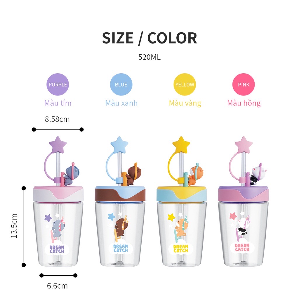 Ly Nước Nhựa Lock&Lock Dream Catcher Tritan Bottle 520ml ABF779 - Hàng Chính Hãng