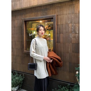 Áo len vặn thừng dáng dài