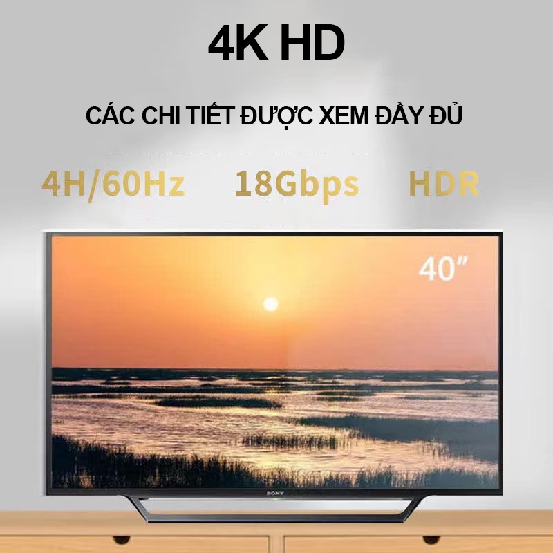 Cáp HDMI 2.0 dài 1m đến 10m chất lượng hình ảnh sắc nét lên tới 4K HD hỗ trợ 3D IMAX màn hình lớn