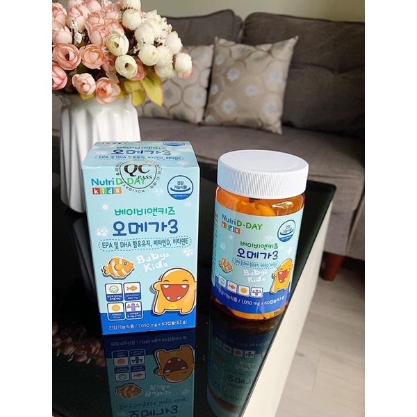 Omega 3 kids Nutriday Dầu cá DHA cho bé Bổ não, sáng mắt, phát triển trí não