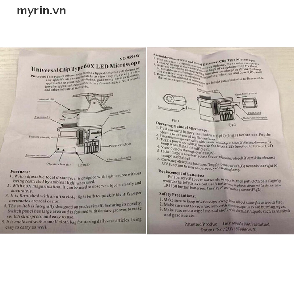 1 Ống Kính macro X 60 Kèm Đèn led Cho Điện Thoại