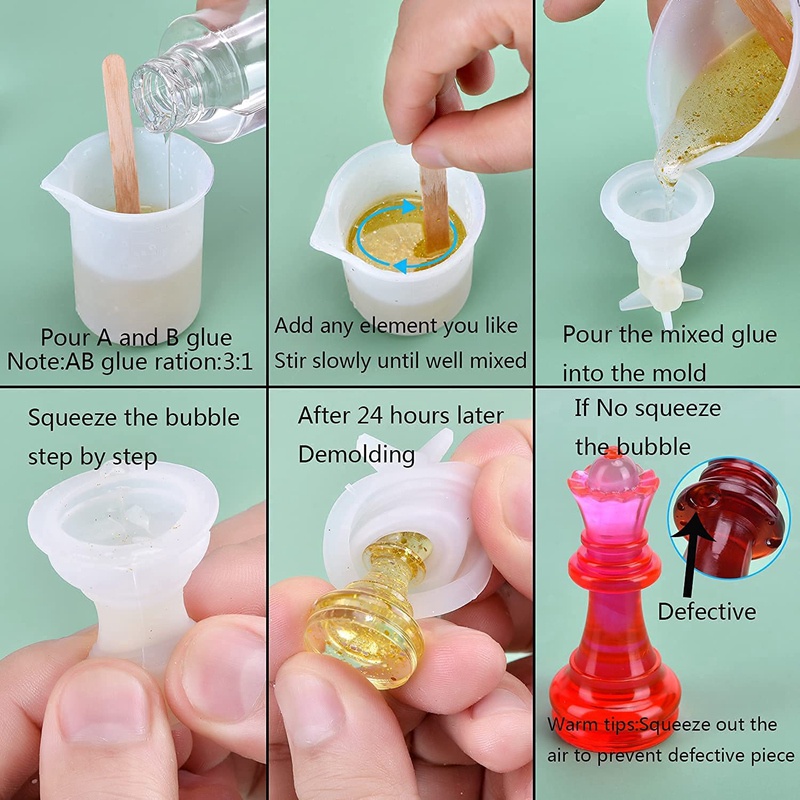 Khuôn Silicone Làm Bàn Cờ Vua Bằng Nhựa Epoxy Độc Đáo DIY
