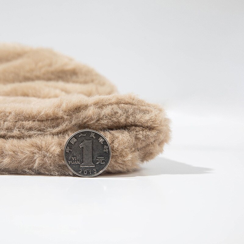 Mũ xô vải lông cừu dày giữ ấm cho nữ 56-58cm