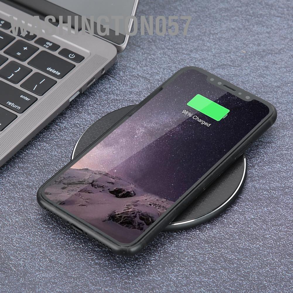 Washington057 10W Ultra thin Round Wireless Intelligent Fast Charger Transmitter Charging Pad