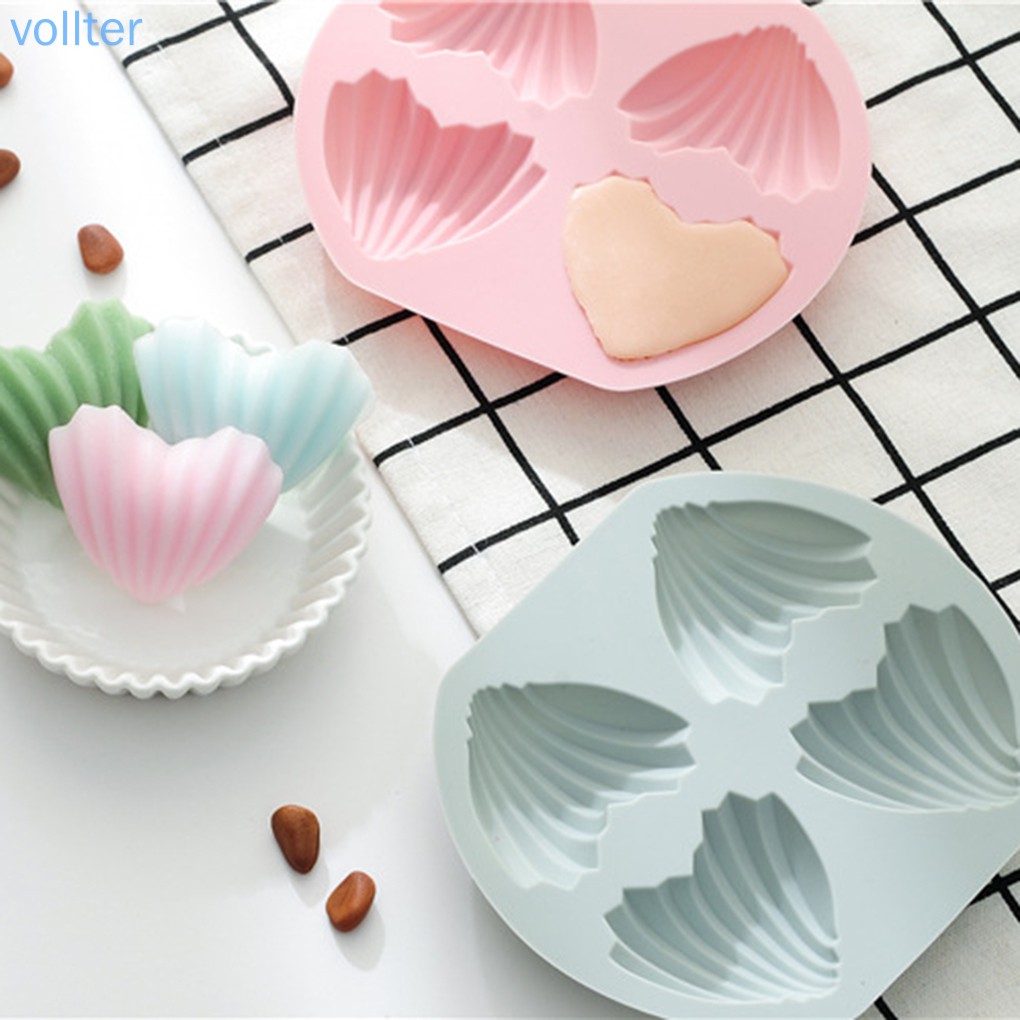 Khuôn Làm Bánh Chống Dính Hình Trái Tim 4 Lỗ