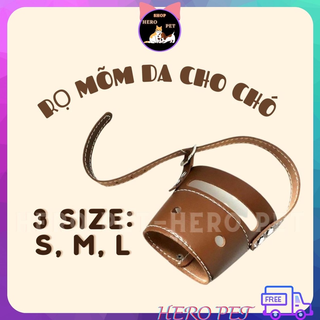 Rọ Mõm Bằng Da Bò 100% - Rọ Mõm Cho Chó Từ 5-15kg - Heropet