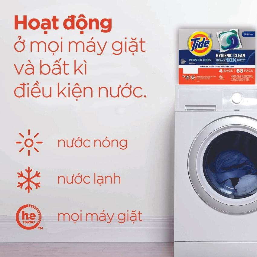 Viên giặt xả Tide Pods Ultra Oxi 4 in 1 của Mỹ đánh bay mọi vết bẩn và khử mùi ẩm mốc Túi 26 viên có tác lẻ FAMACOCO