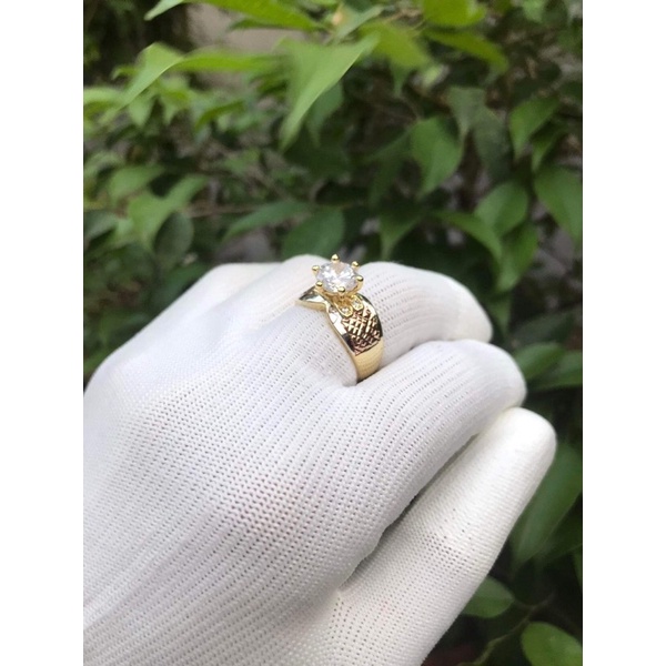 nhẫn nữ đính đá cao mạ vàng 3 màu sang chảnh đẹp lung linh,nhẫn mix 3 màu