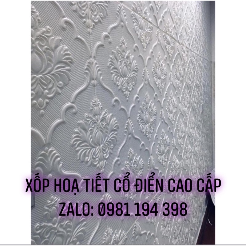 Combo 50 tấm xốp dán tường Hoa Văn Cổ Điển mới