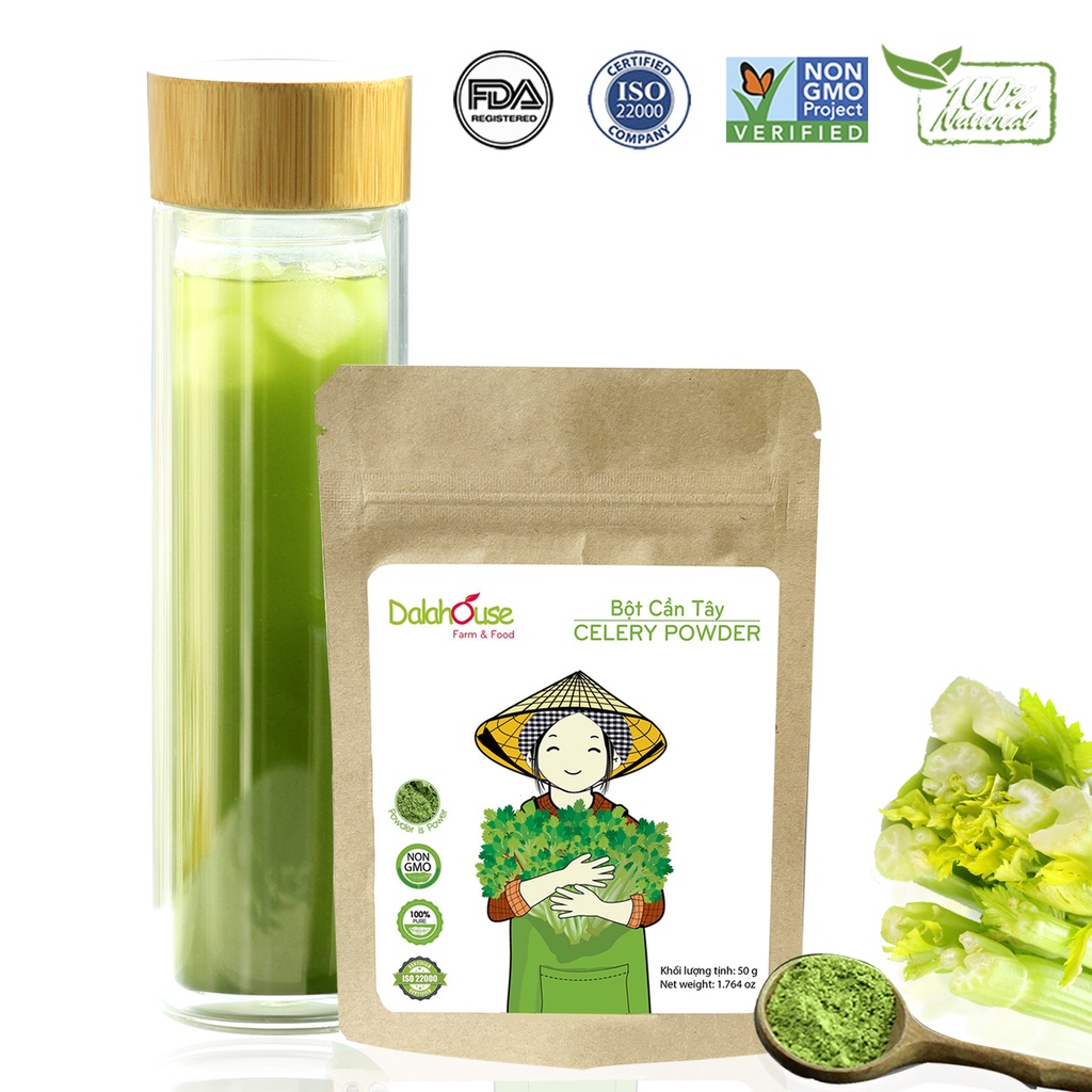 Bột Cần Tây Nguyên Chất Sấy Lạnh Dalahouse túi 50g