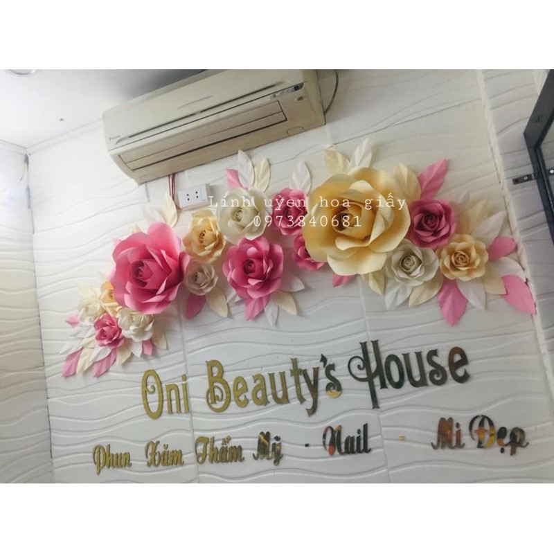 Set hoa giấy mỹ thuật đẹp chuyên trang trí spa, shop, sự kiện...