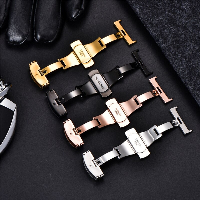 Phụ Kiện Khóa Dây Đồng Hồ Tự Động Bằng Thép Không Gỉ 10mm - 24mm