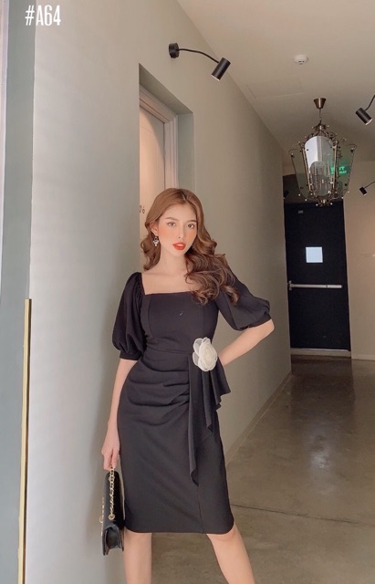 Đầm dự tiệc dáng ôm cổ vuông bèo ảnh thật | BigBuy360 - bigbuy360.vn