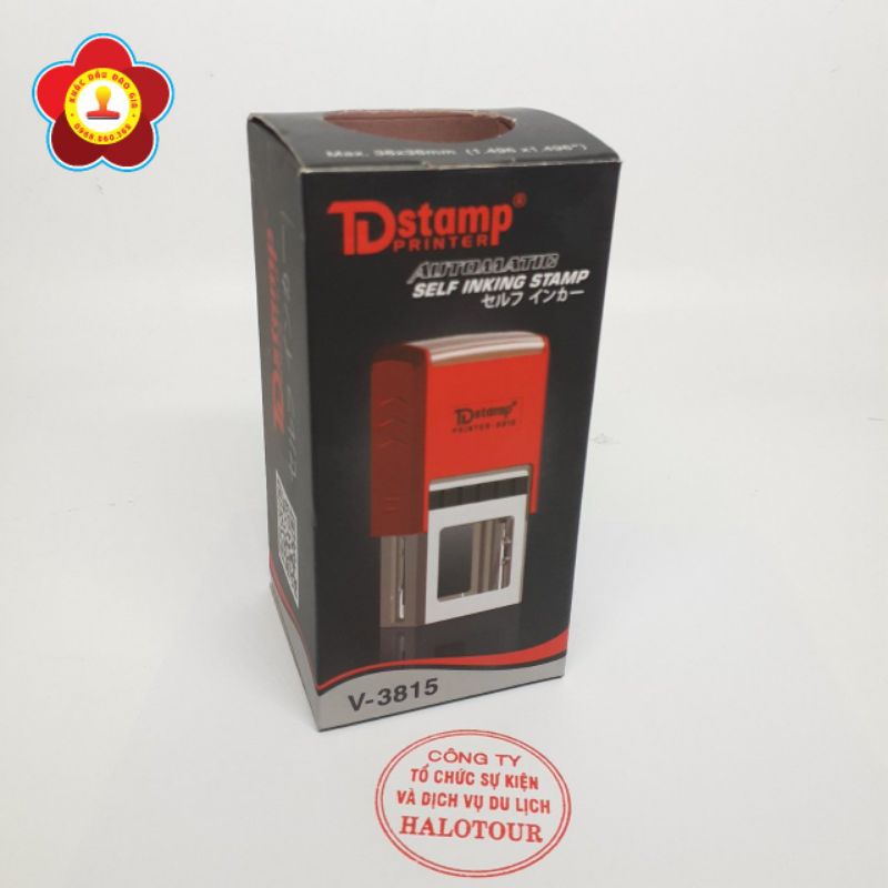 Khắc con dấu logo theo yêu cầu. Dấu logo hình tròn TD-V3815. Chỉ khắc dấu logo shop. Mực đỏ đóng lên giấy thường